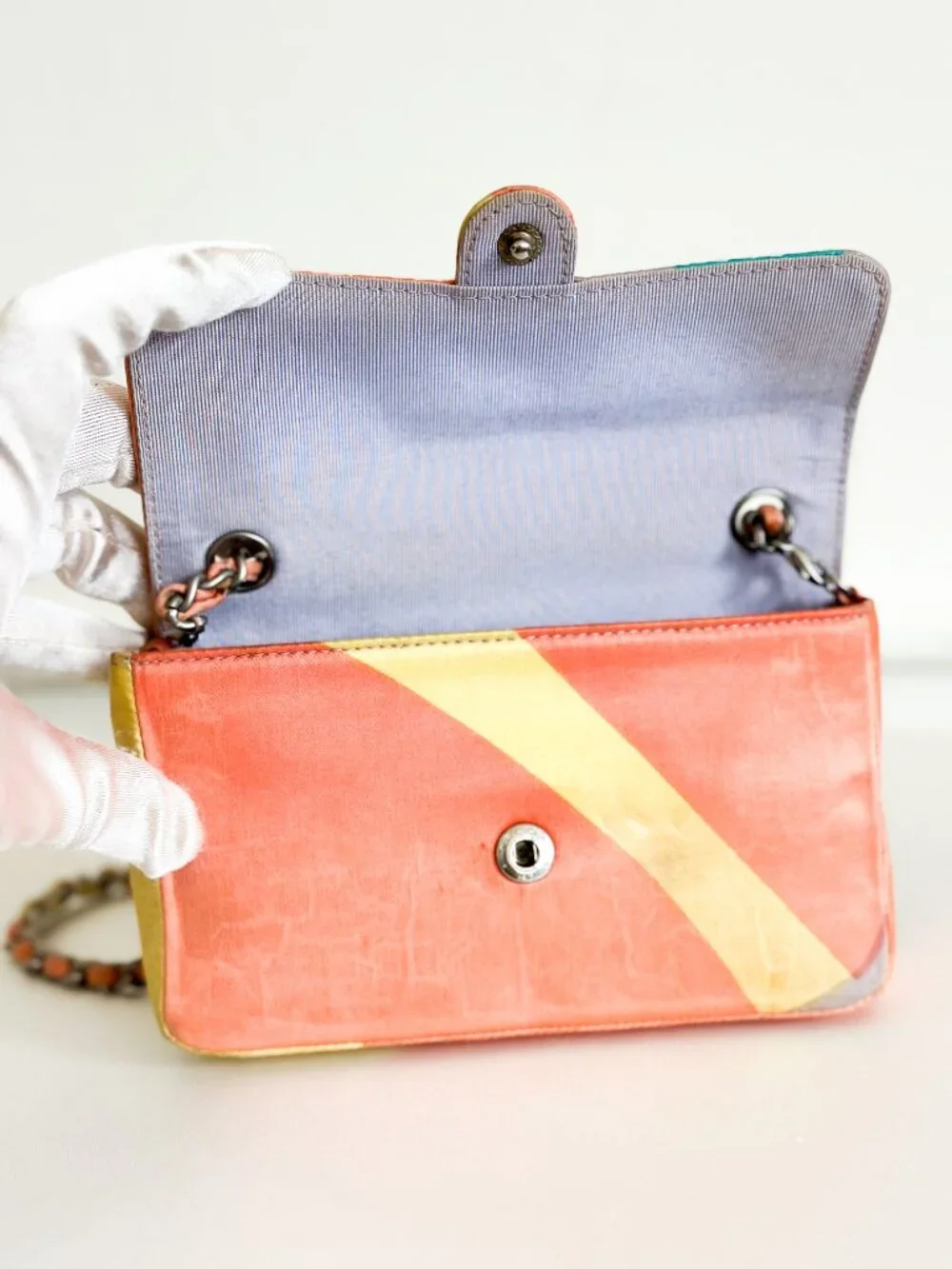 Chanel Mini Shoulder Bag Multicolored Satin Bag - Picture 10 of 16